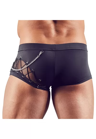 Mens brief fishnet and lace up