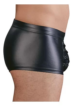 Mens wet look brief with lace up