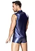 Metallic blue sleeveless tee shirt