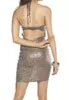 Metallic taupe bustier dress