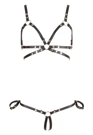 Minimalist bondage strap kinky lingerie 2 pieces