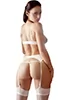 Open white lingerie suspenders 3 pieces