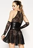Paloma lace and false leather dress