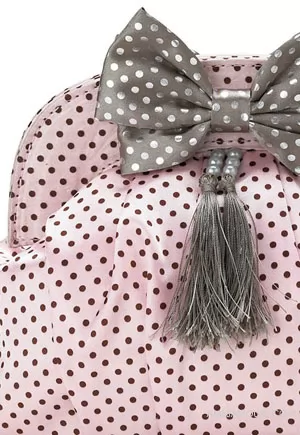Pink makeup bag polka dots knot 20cm