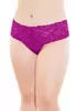 Plus size High waist magenta lace thong