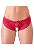 Red lace crotchless panties