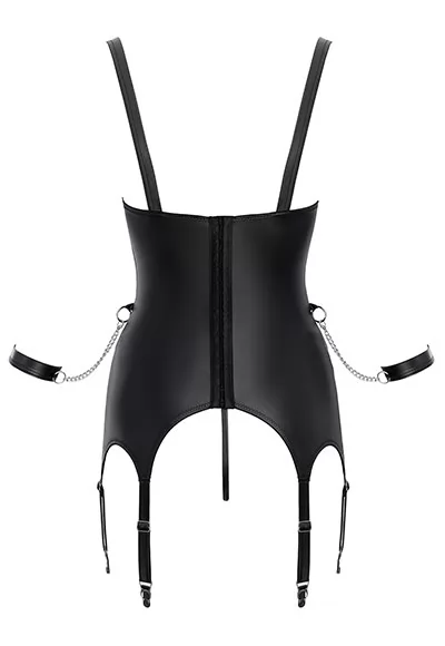 Sexy fetish basque crotchless thong