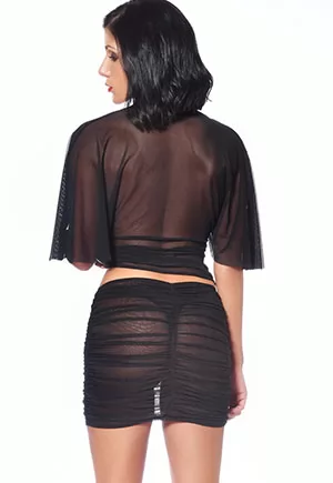 Sheer black mesh top Topaze