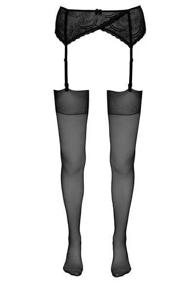 Silky black nylon stockings