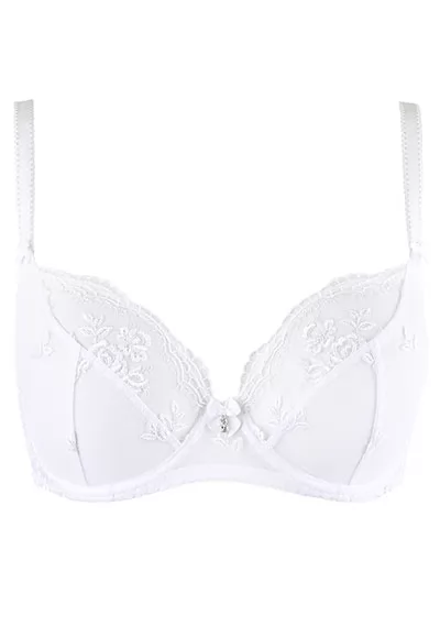 Soft white underwired bra