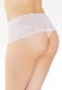 White lace and mesh high waist thong
