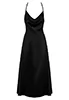Agatya long black satin Dress