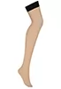 Beige stockings black garter S814