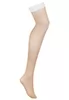 Beige stockings white garter S814