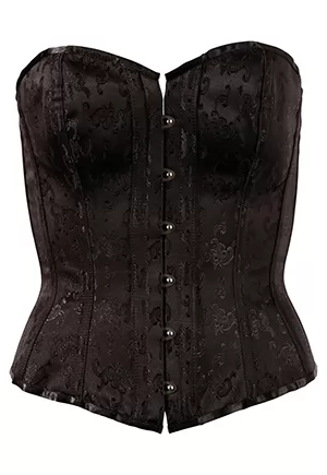 Black corset brocade pattern 4 garters