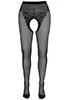 Black crotchless tights with seam