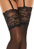 Black stockings with lace garter