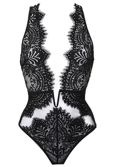 Black Swan black thong Bodysuit