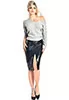 Plume pencil vinyl skirt