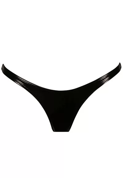 S vinyl black Thong