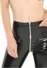 S vinyl black zip Leggings