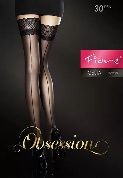 Celia hold up Stockings 30 Den Black seam