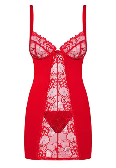 Chemise Lace Heartina Red