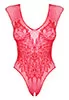 Crotchless Lace Teddy Red B112