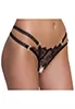 Double strap rhinestone crotchless Thong