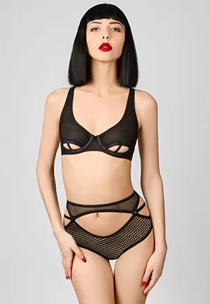 Elf Zhou Open bra Jet Black