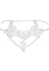 Embroidered white open briefs beige tulle