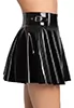 Flared mini vinyl skirt 2way zip black