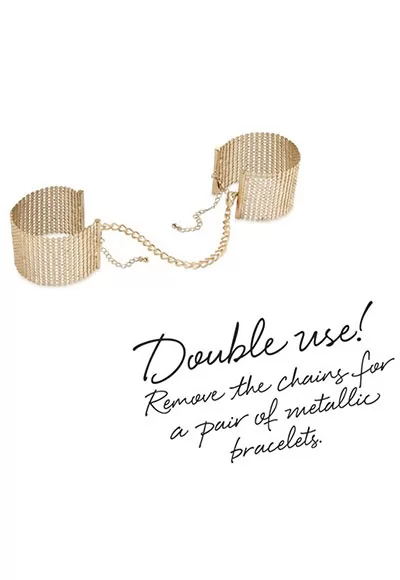 Gold metallic mesh handcuffs