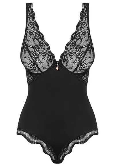 High cut lace bodysuit