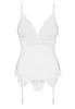 Lace Basque thong White 810