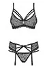 Lace lingerie garter set 3 pcs Black 818
