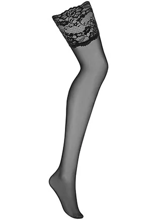 Lace Top Stockings Black 810