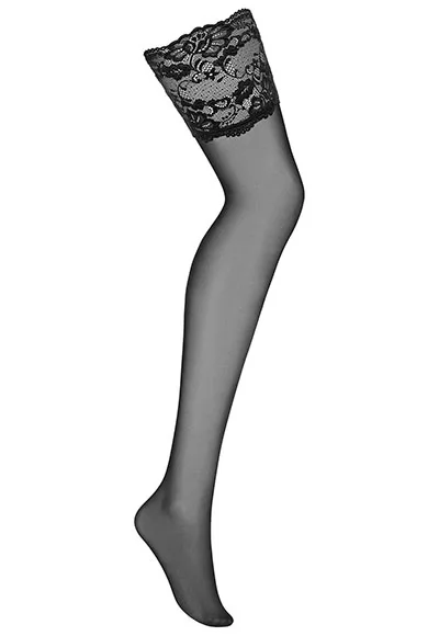 Lace Top Stockings Black 810