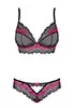 Lingerie lace set 2 pcs Tulia Black Fuchsia