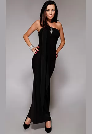 Long sexy gray evening dress