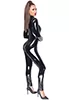 Longsleeve black vinyl Catsuit with zips