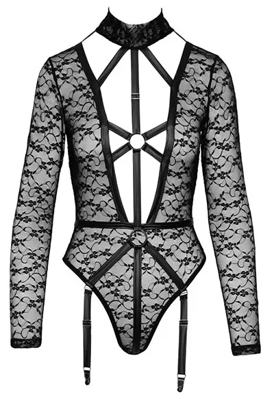 Low cut harness lace Bodysuit