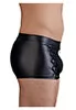 Mens brief with leather effect and zip