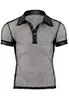 Mens net and wetlook polo shirt