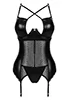 Norides false leather Basque and Thong