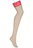 Nude stockings Red lace garter