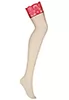 Nude stockings Red lace large garter