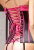 Pink satin corset with lace up back