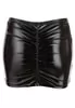 Pleated false leather mini skirt