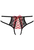 Red black laced open briefs